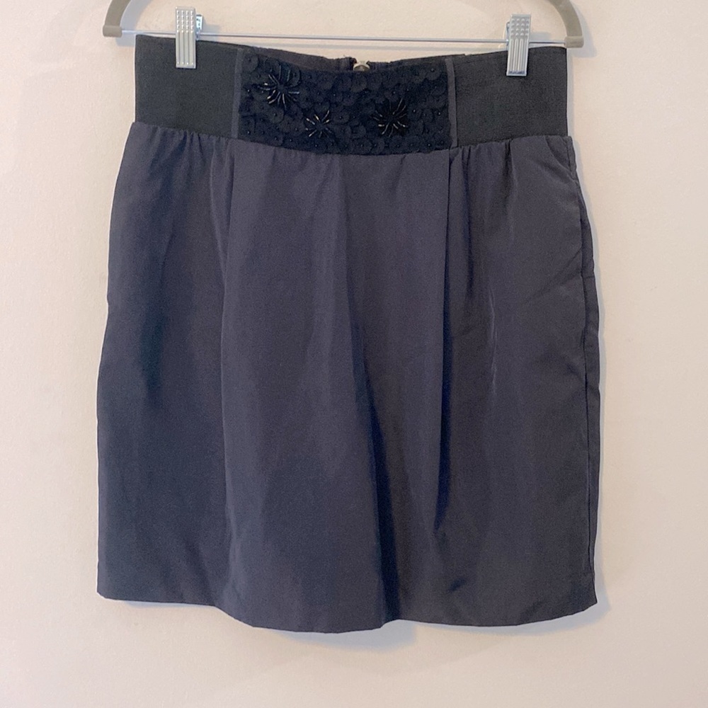 Black MIDI Skirt, Zipper Back, Size L, Excellent Conditon - Picture 1 of 8